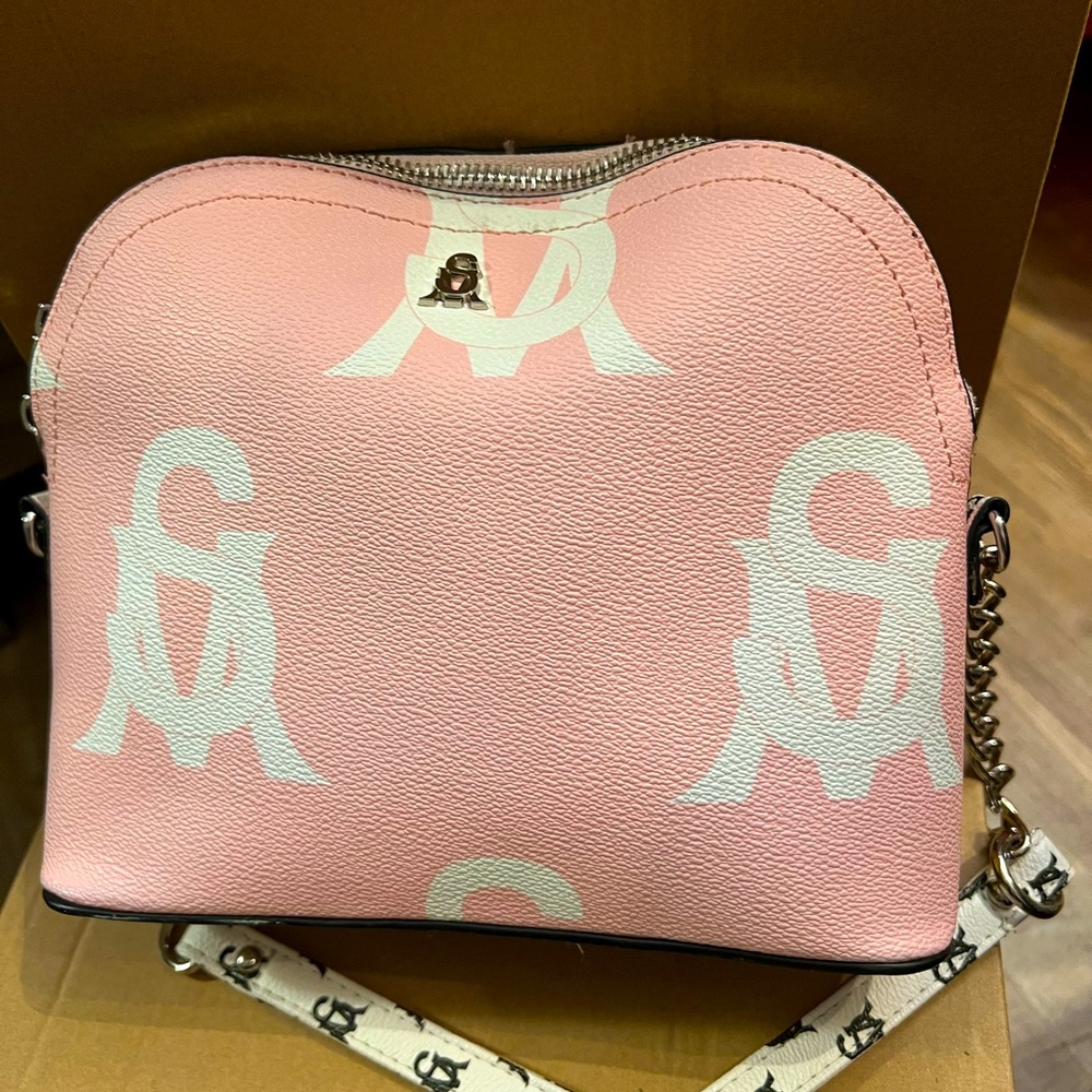 Steve Madden Two color pink and yellow Crossbody Purse Two Logo Designs